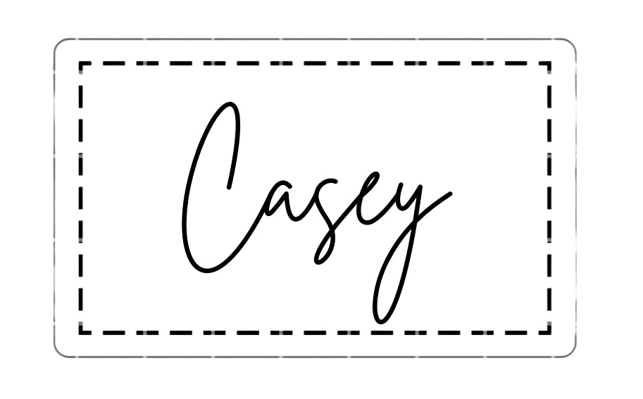 Stocking /hat Patch- iron on Brown Leather A Britany font- 3.5x2.5